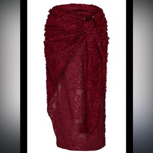 PrettyLittleThing Deep Red Textured skirt